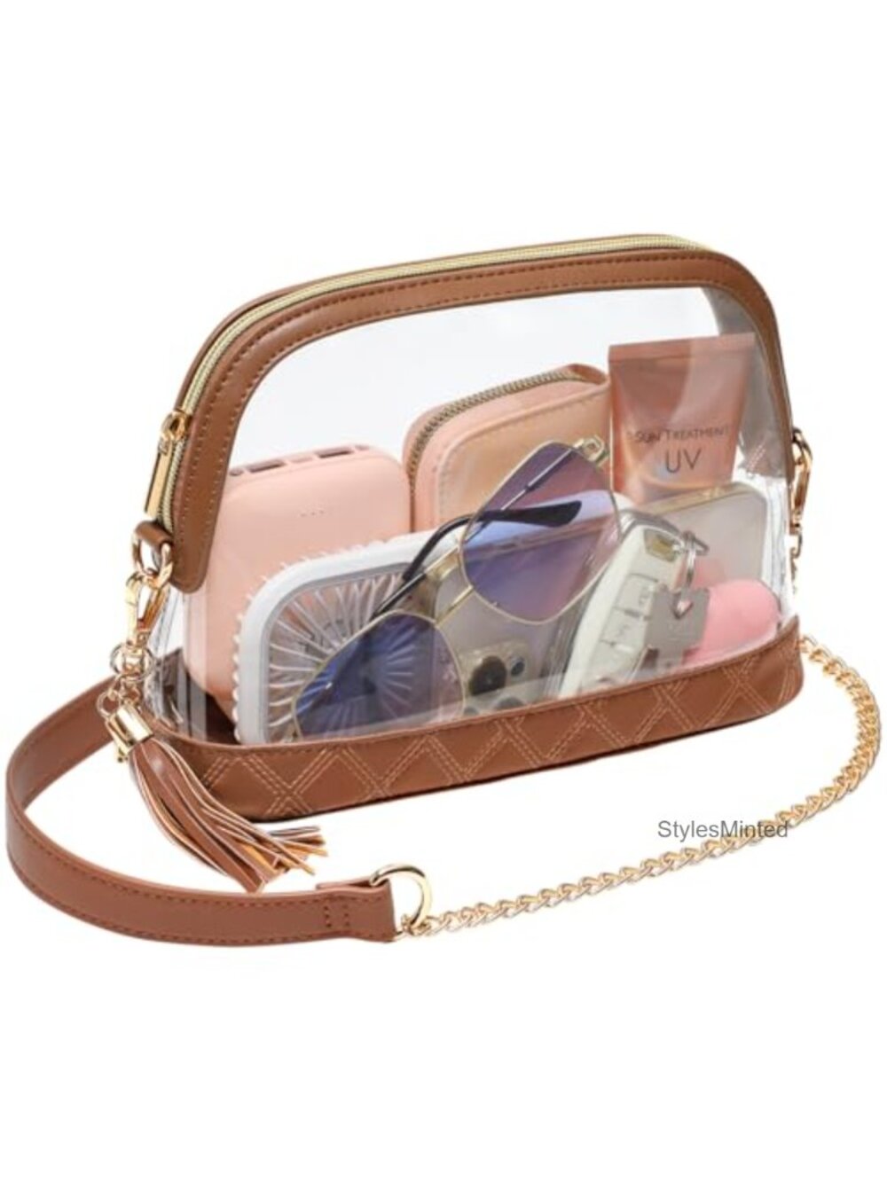 Clear Crossbody Bag for Stadium Events, Concert Festival Purse with Faux